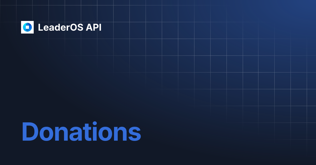 Donations | LeaderOS API